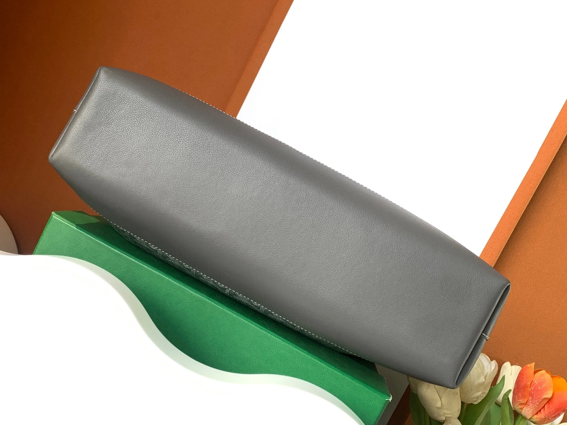 Grey Canvas and Calfskin Document Holder