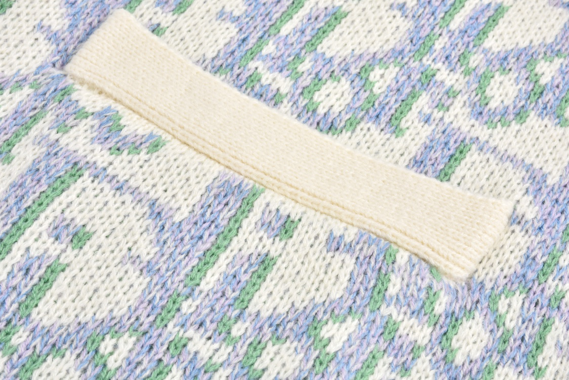 All Over Print Jacquard Cardigan Sweater