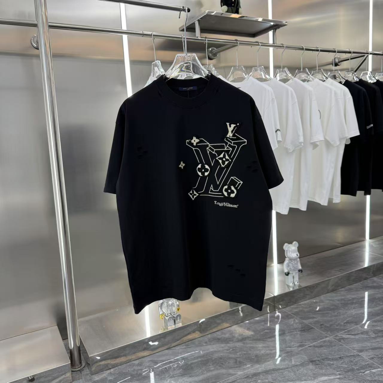 Patchwork embroidered short-sleeved T-shirt