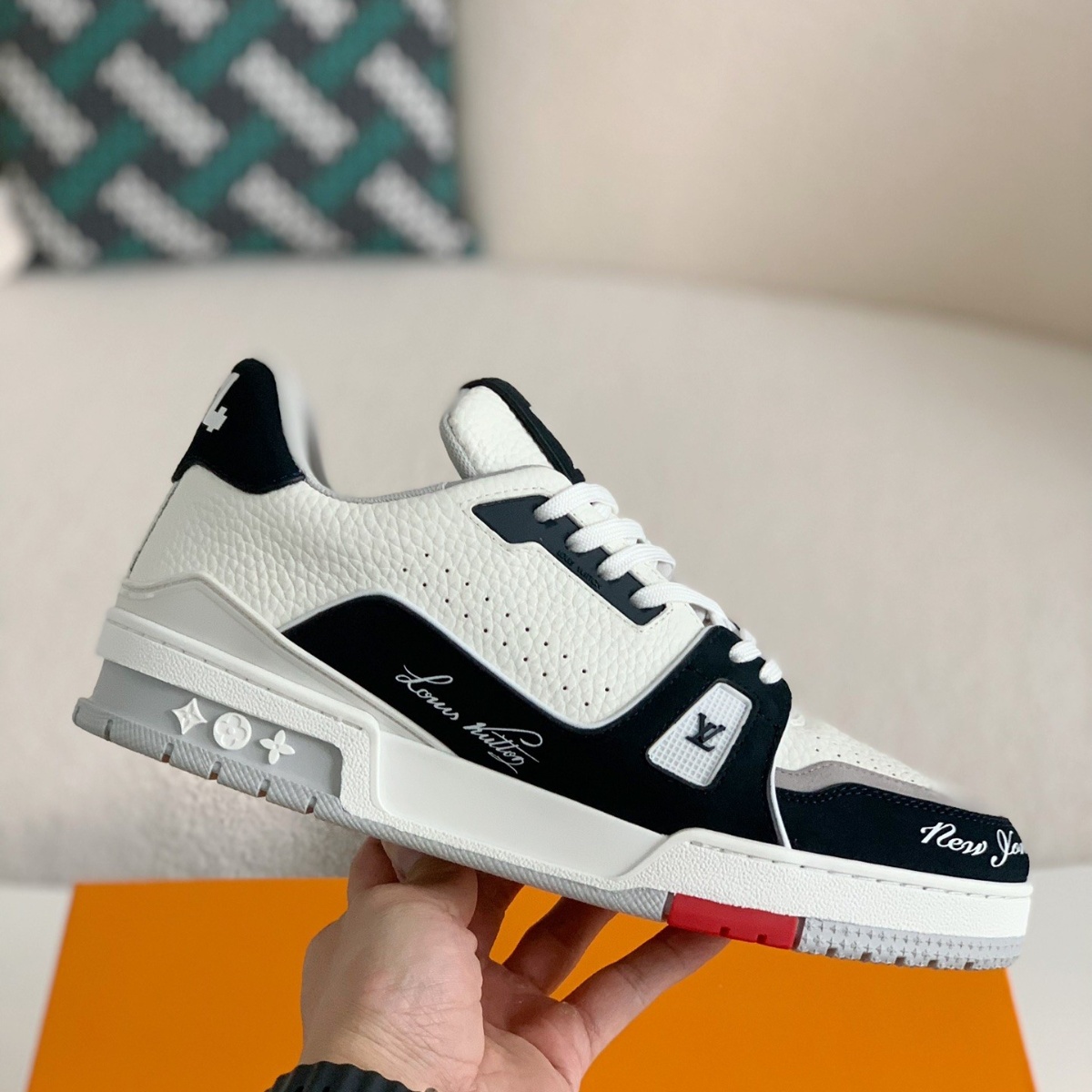 Black and white sneakers