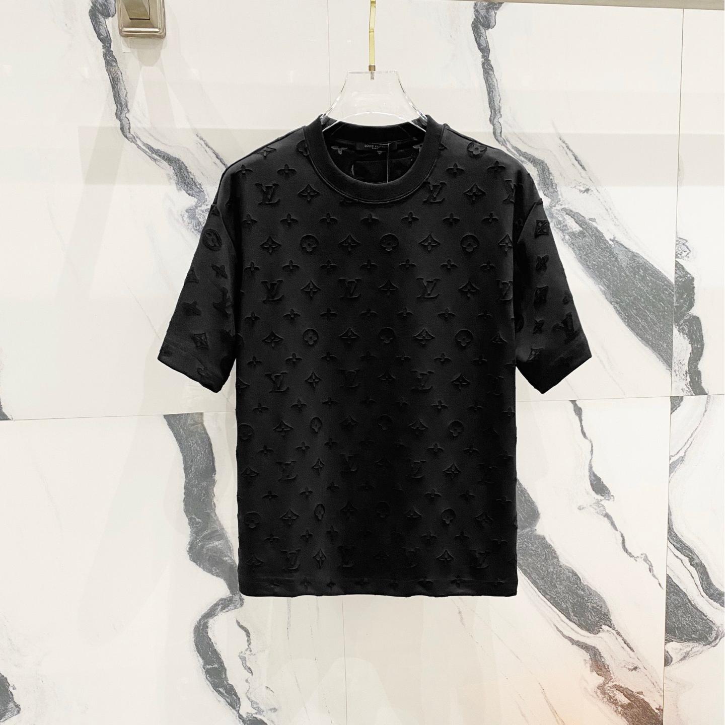 All-over Embroidered Printed Lettering T-shirt