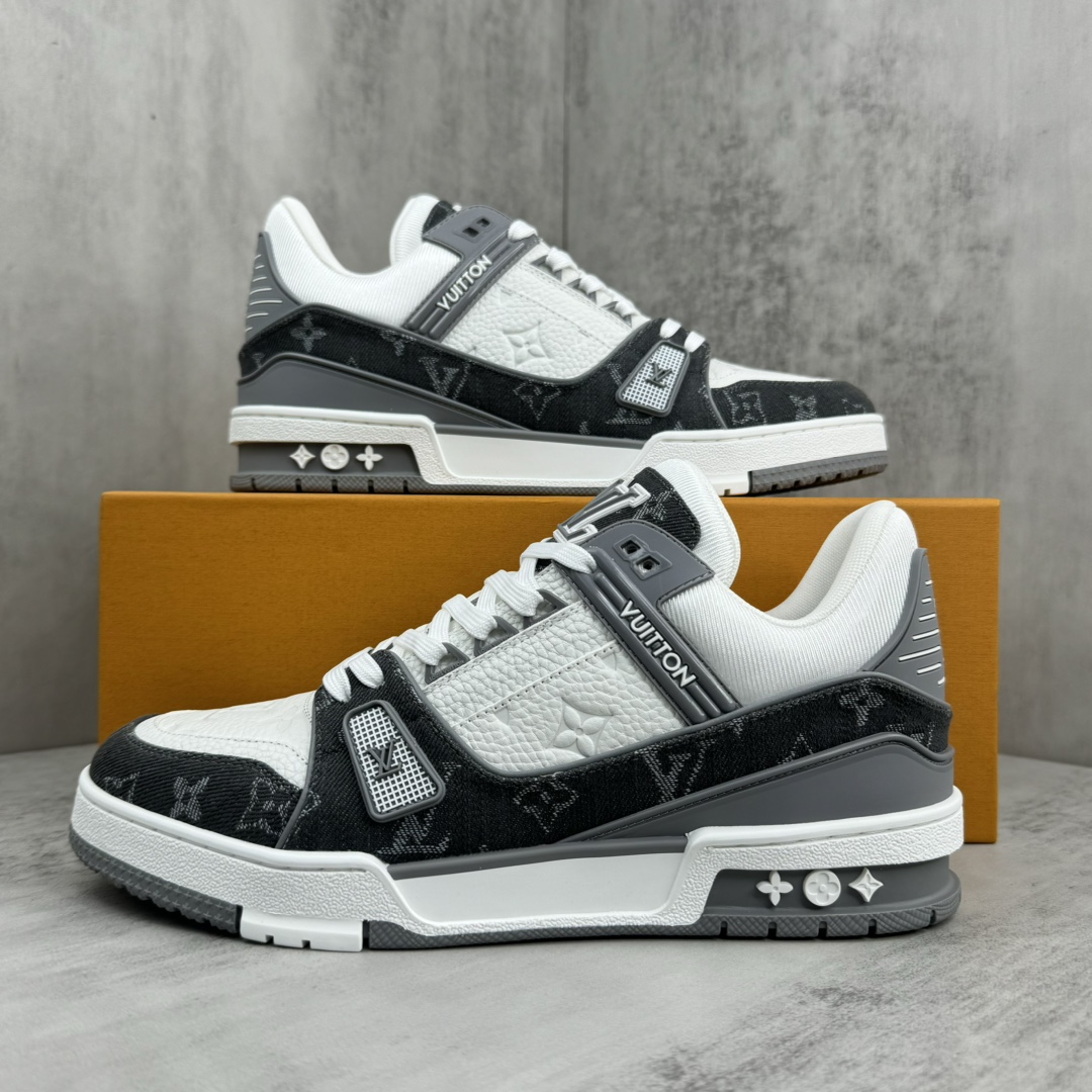 Monogram Denim Grey White Trainer