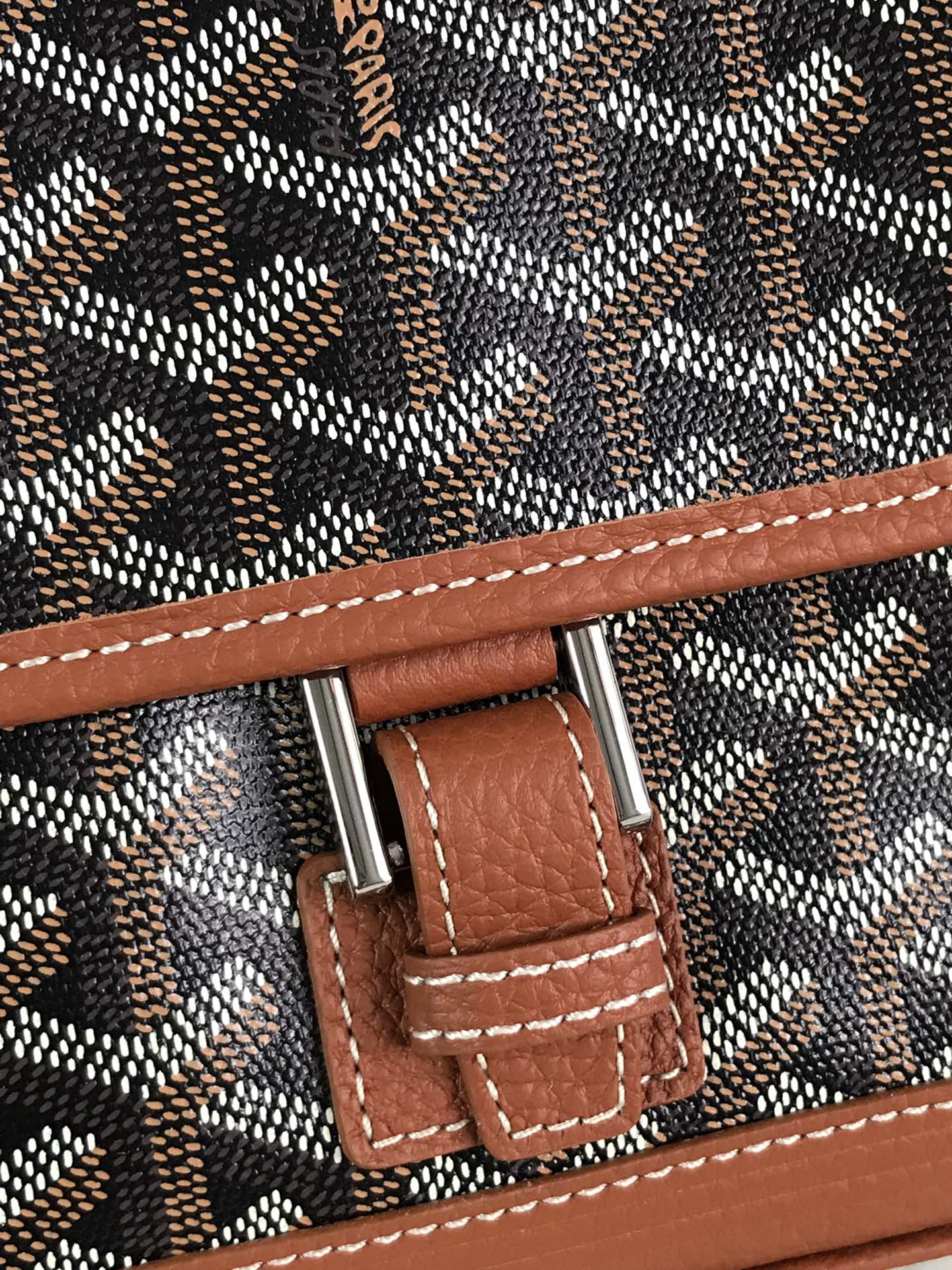 Black And Brown Legant Canvas And Lambskin