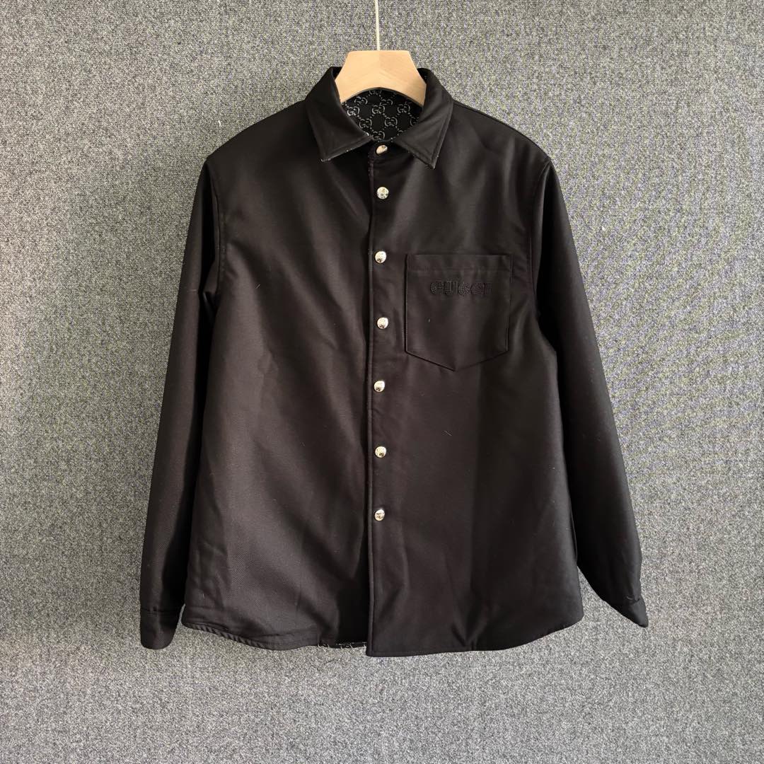 Lapel Long Sleeve Reversible Shirt