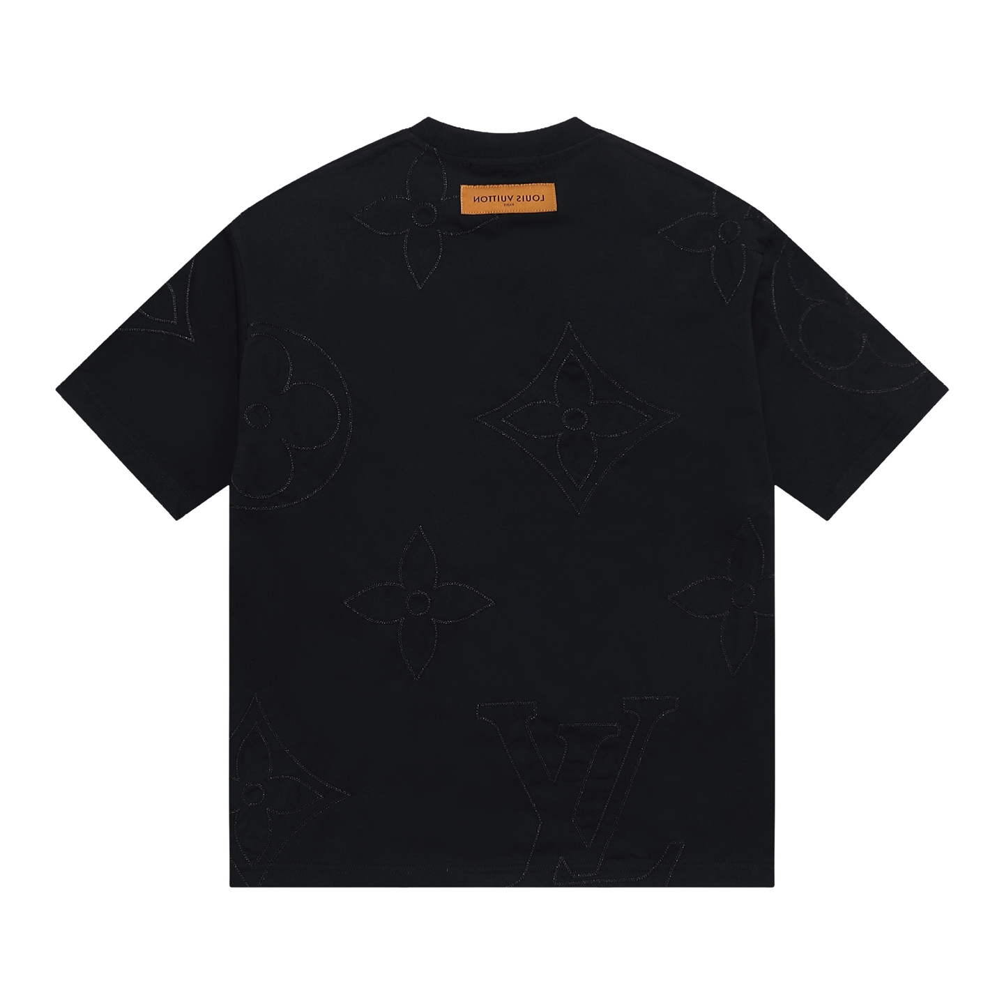 Chain Embroidery Round Neck Short Sleeve T-Shirt