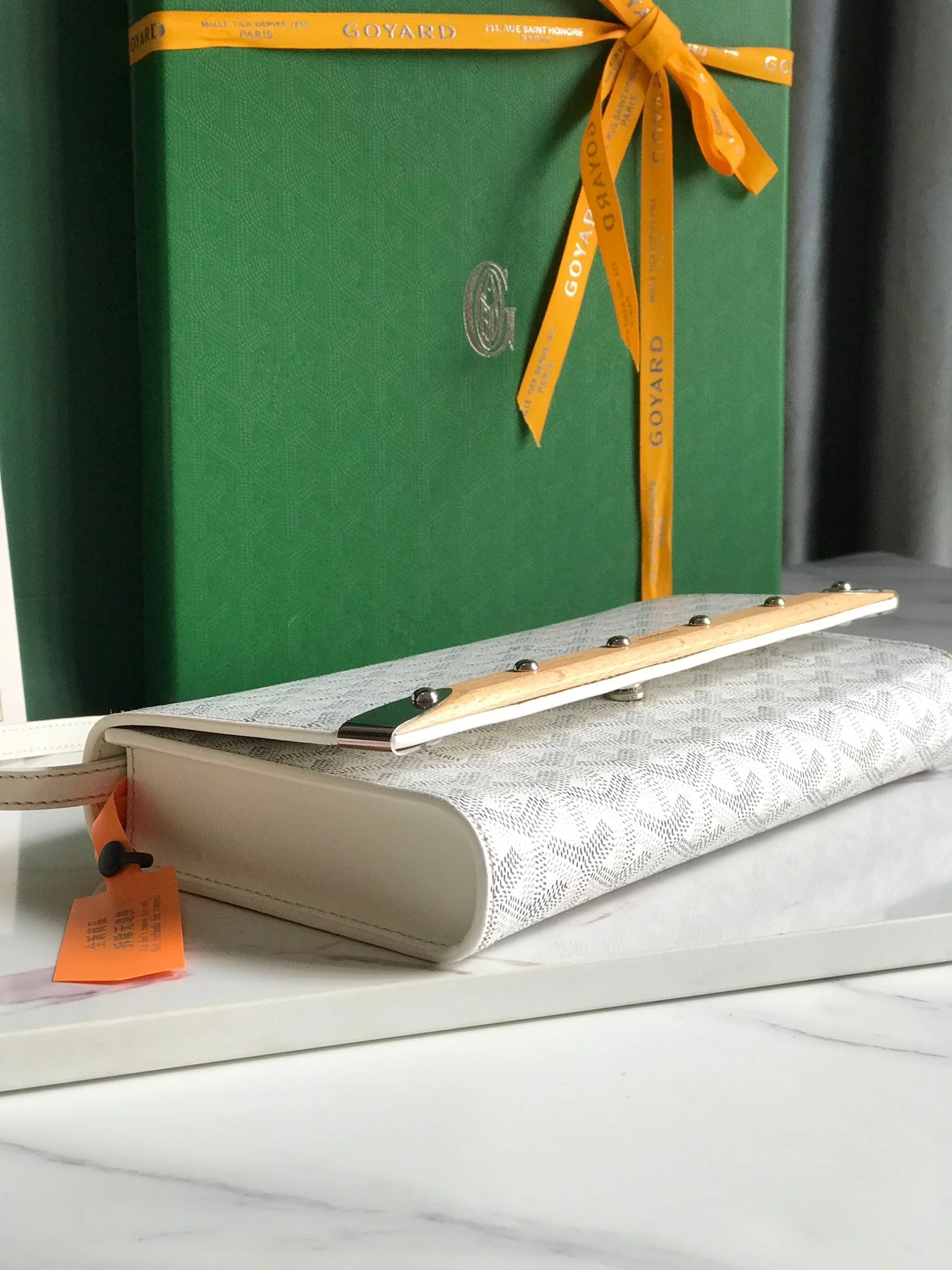 White Canvas Small Clutch