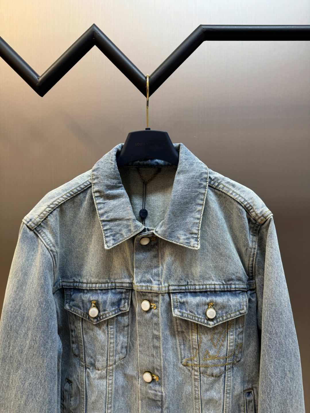 Pearlescent Button Denim Jacket