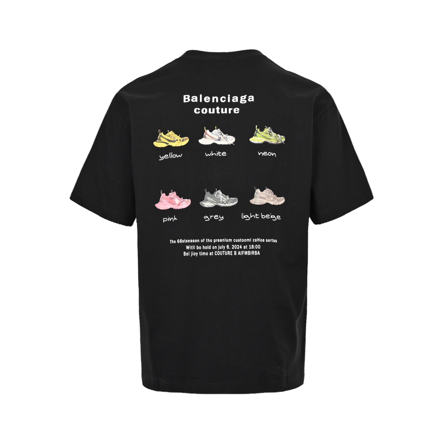 25ss Daddy Shoes Letter Print Short Sleeve T-shirt