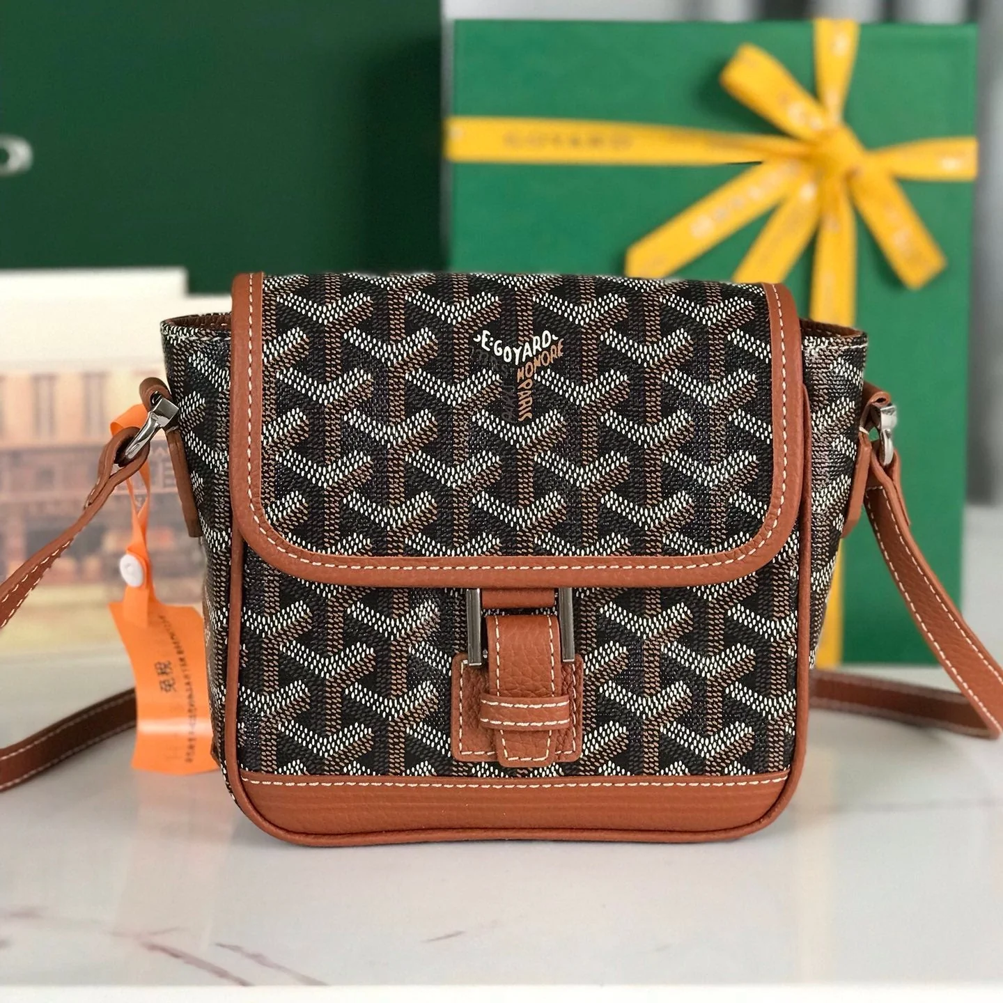 Black And Brown Legant Canvas And Lambskin