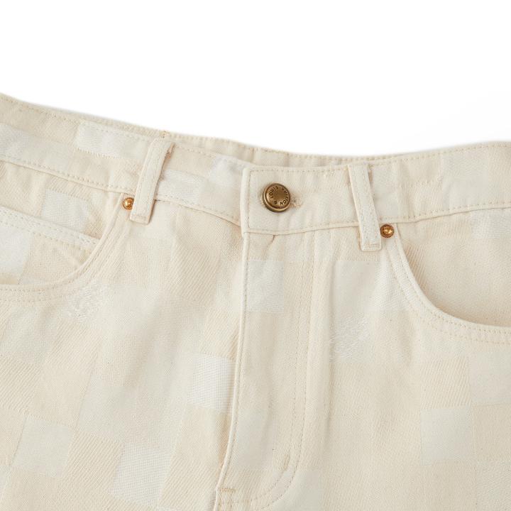 Light Checkerboard Denim Trousers