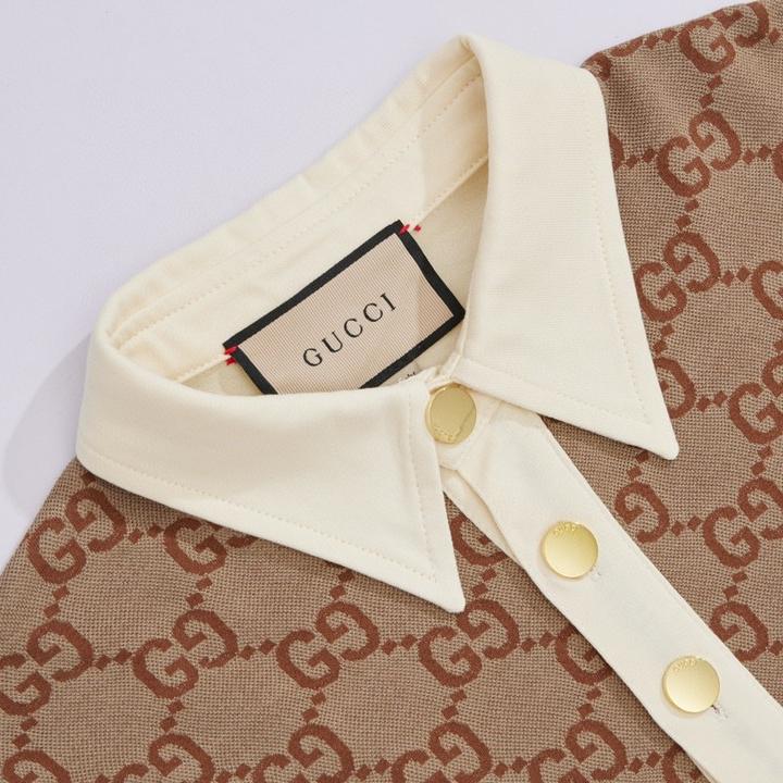 Silk Cotton Jacquard Polo Short Sleeve Shirt