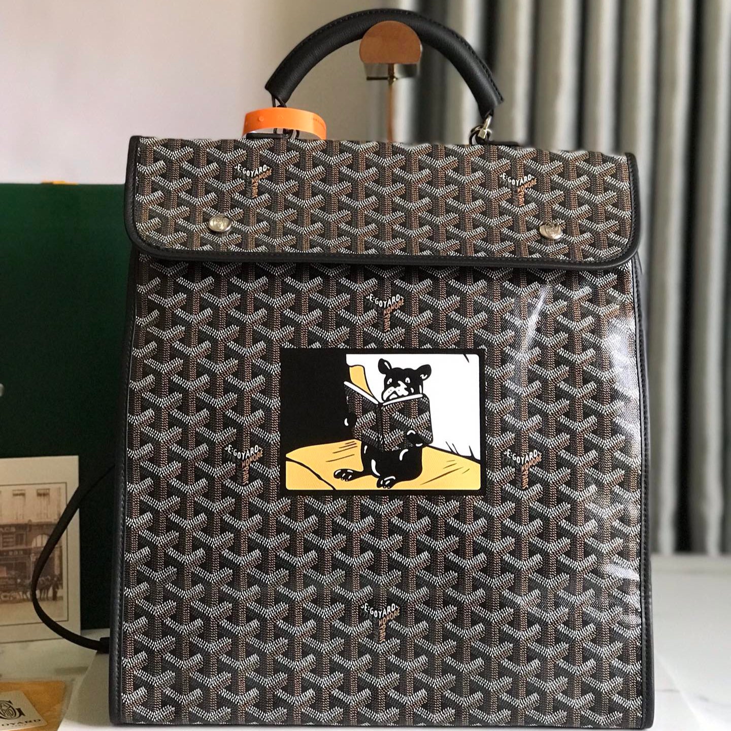 Brown foldable backpack