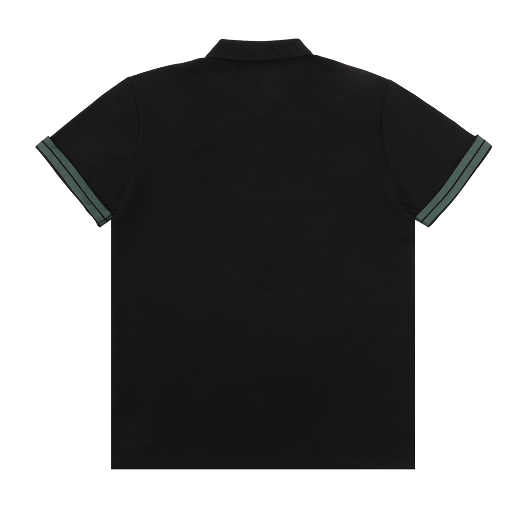 Horse print POLO shirt with webbing cuffs