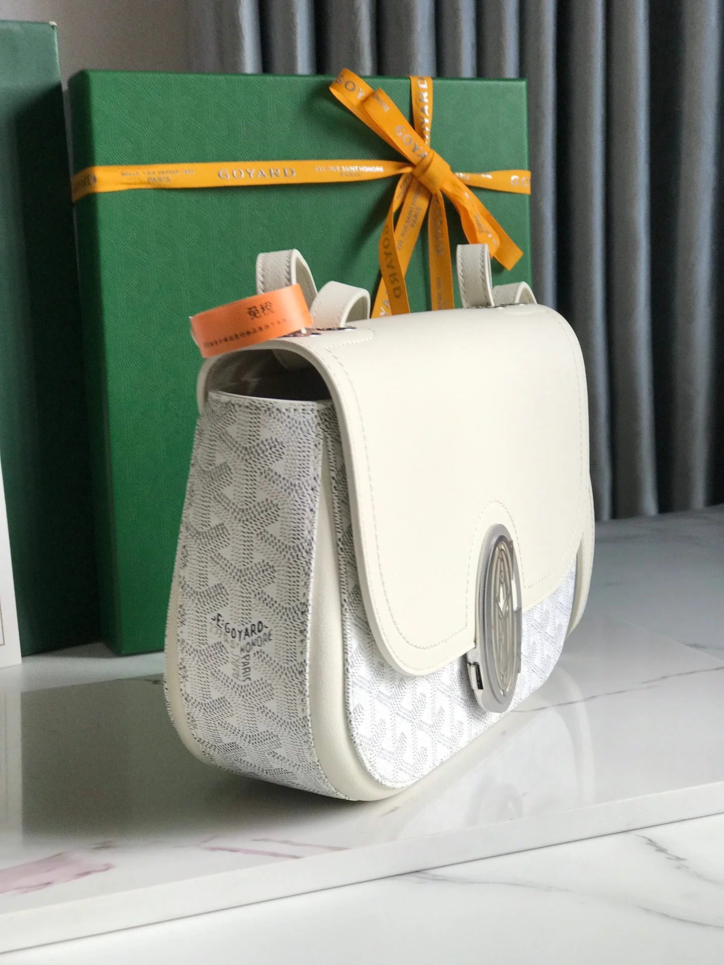 White Calfskin Canvas Bag