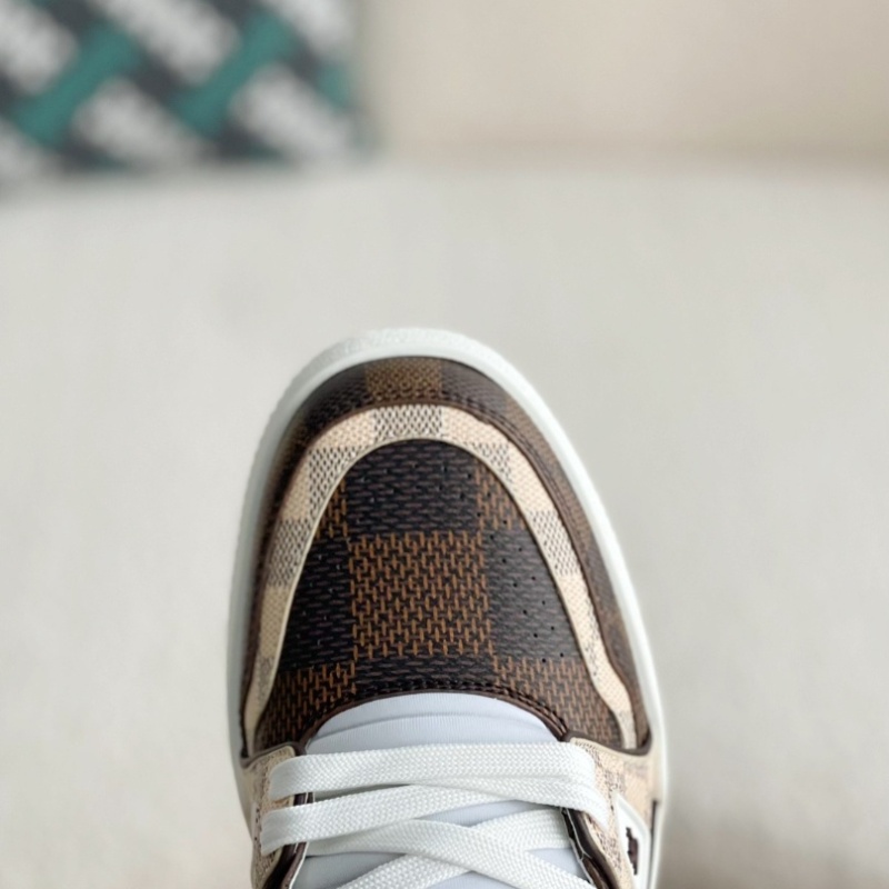 Trainer Sneakers 'Brown and White Plaid