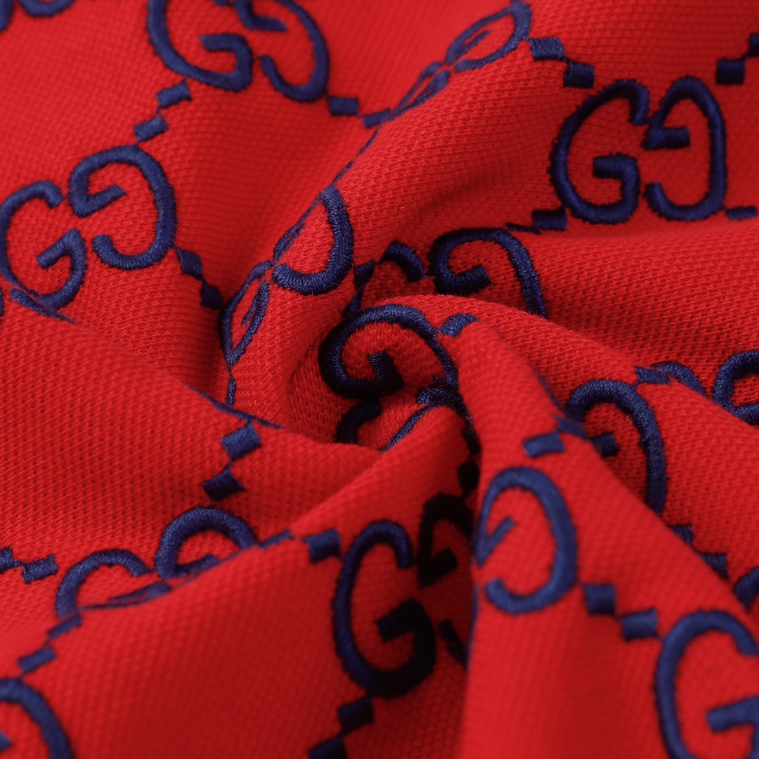 Gold Embroidered POLO Short-Sleeved T-shirt