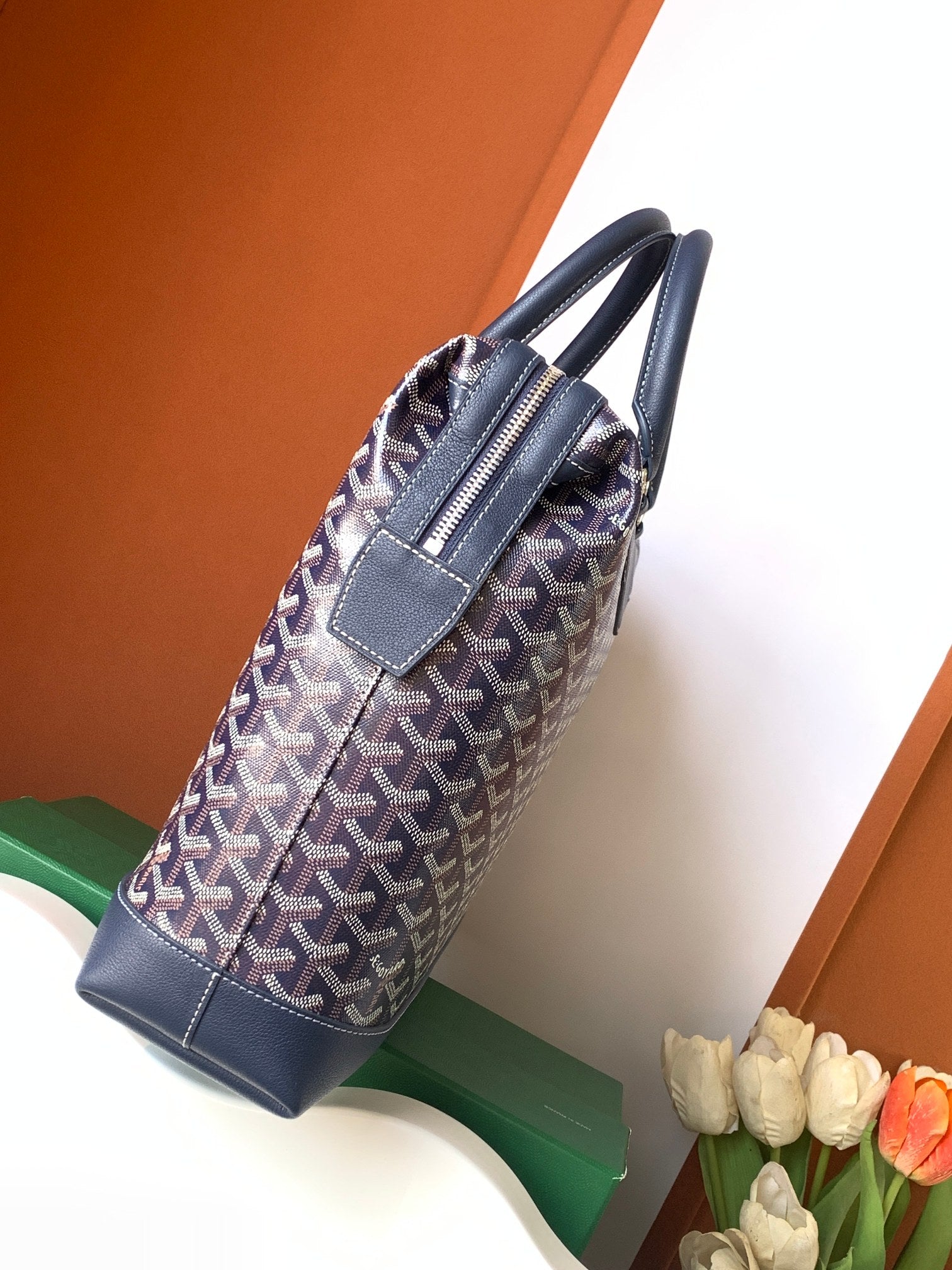 Navy Canvas and Calfskin Document Holder