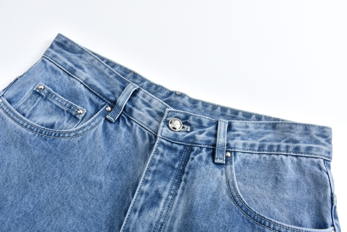 Blue Embroidered Slim Jeans