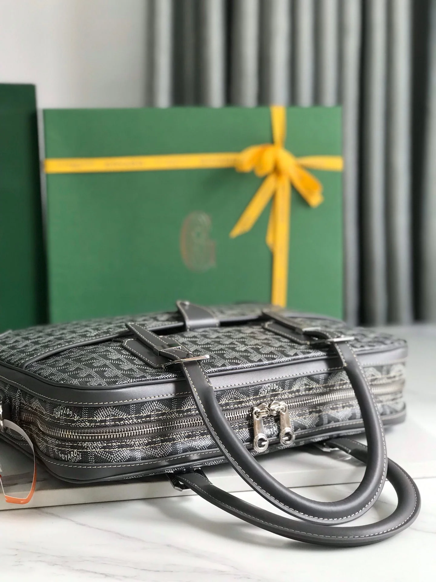 Grey Canvas Document Bag