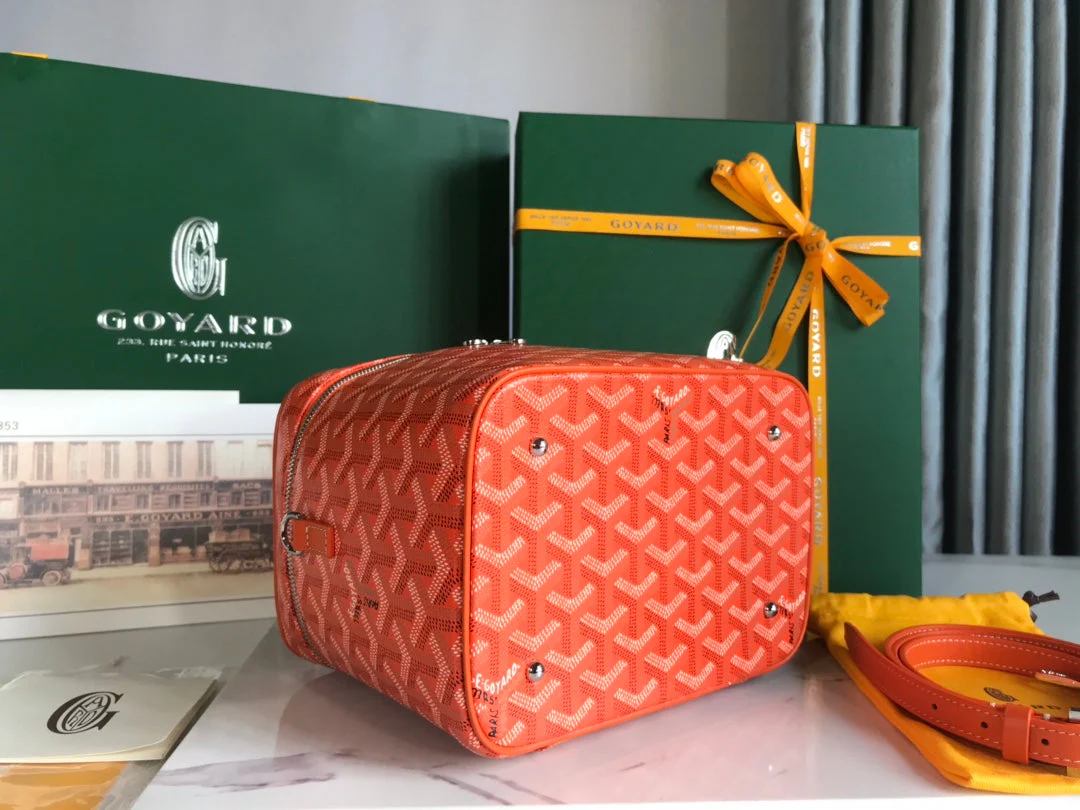 Orange Canvas Cosmetic Box