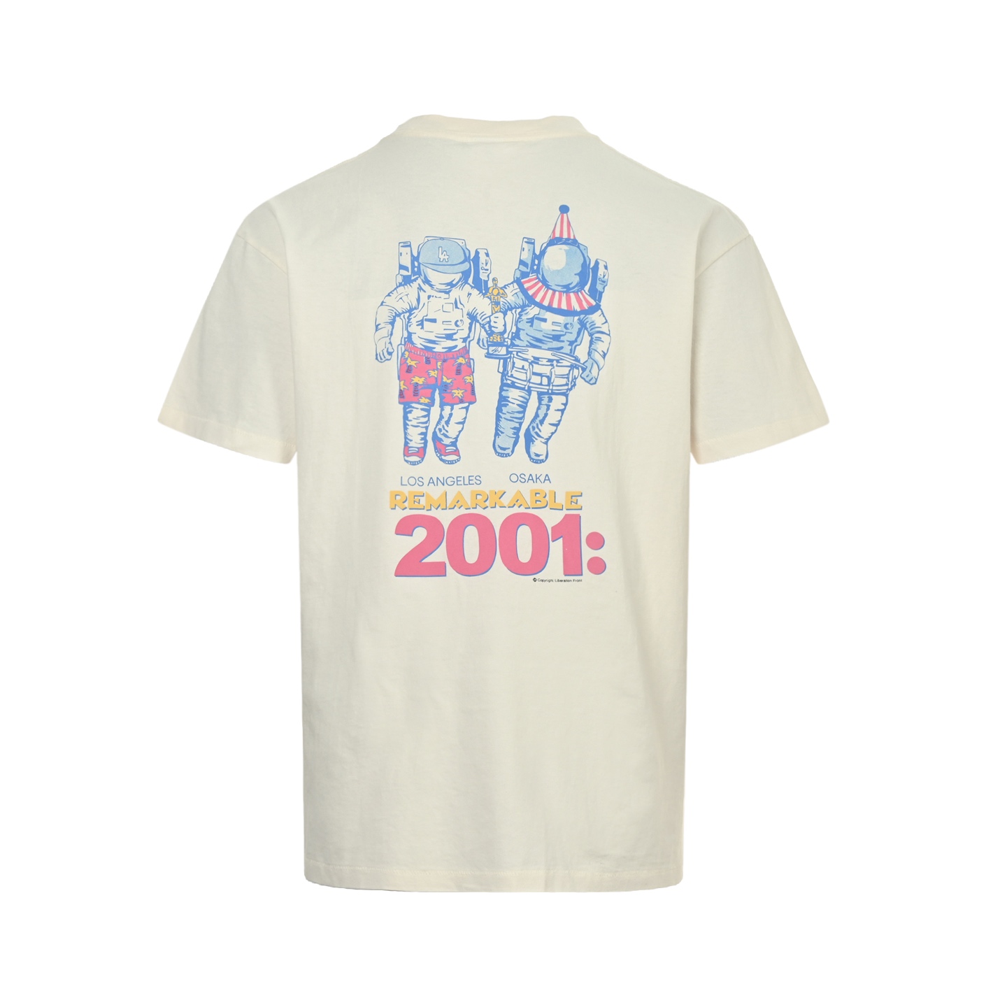 Astronaut stain print short-sleeved shirt