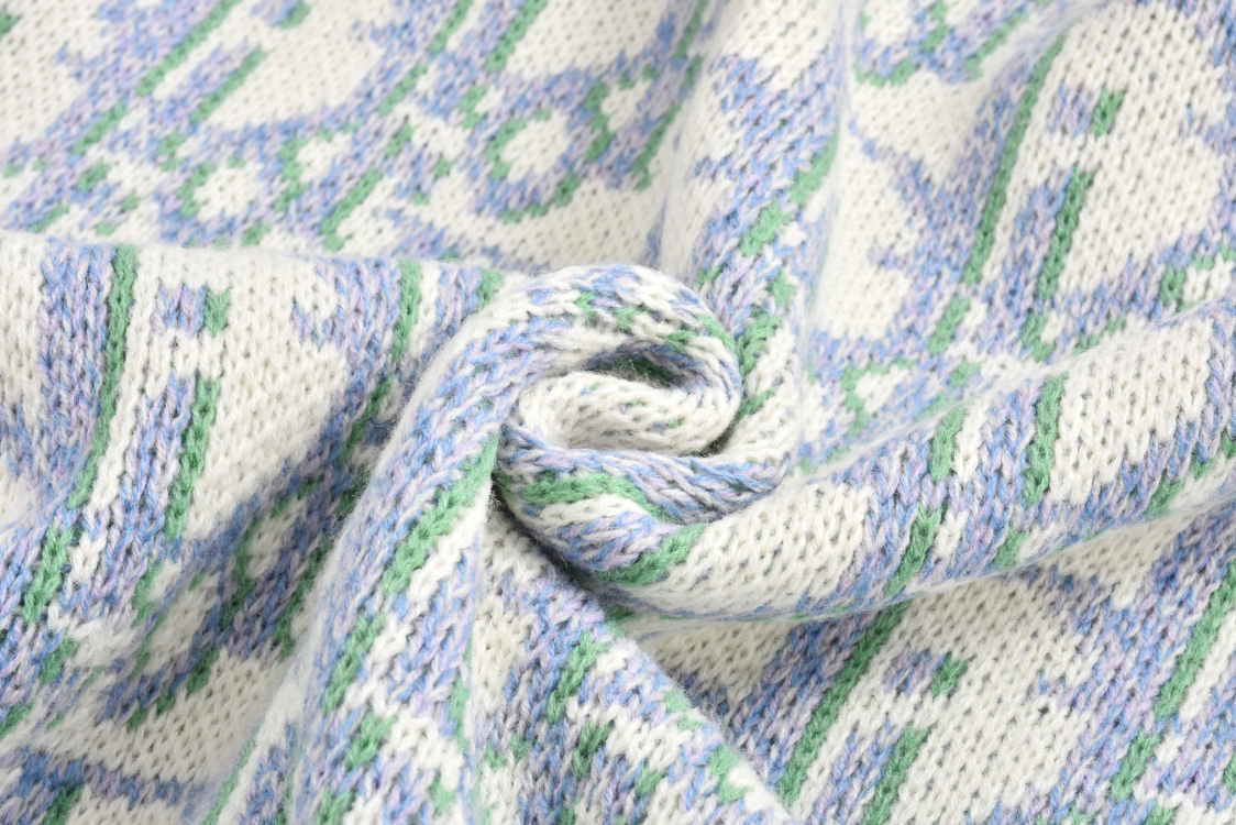 All Over Print Jacquard Cardigan Sweater