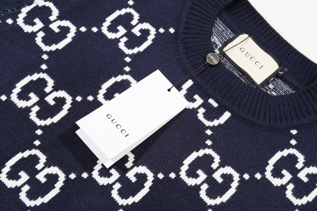 New Alphabet Jacquard Crew-Neck Sweater