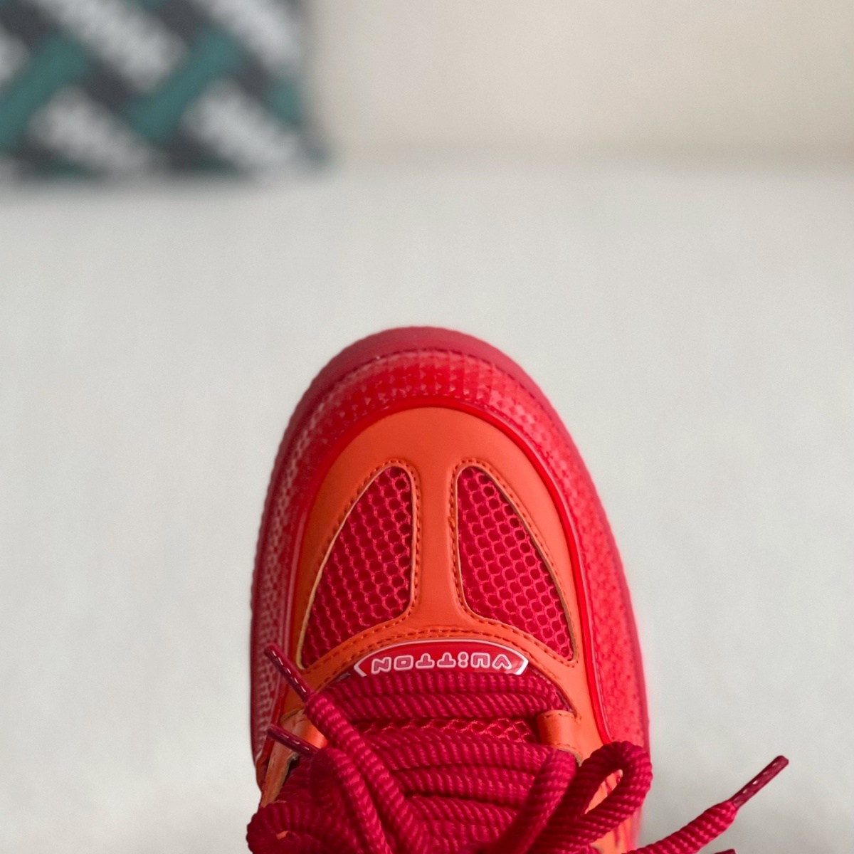 Red Two-Tone 'Skate' Sneakers