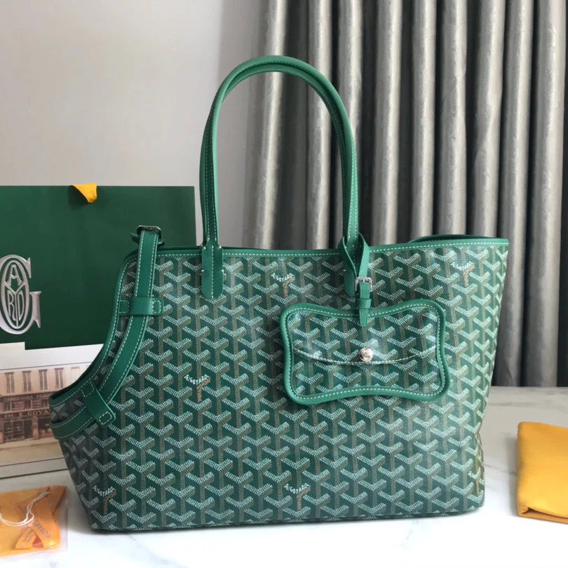 Green Canvas Calfskin Trim Bag