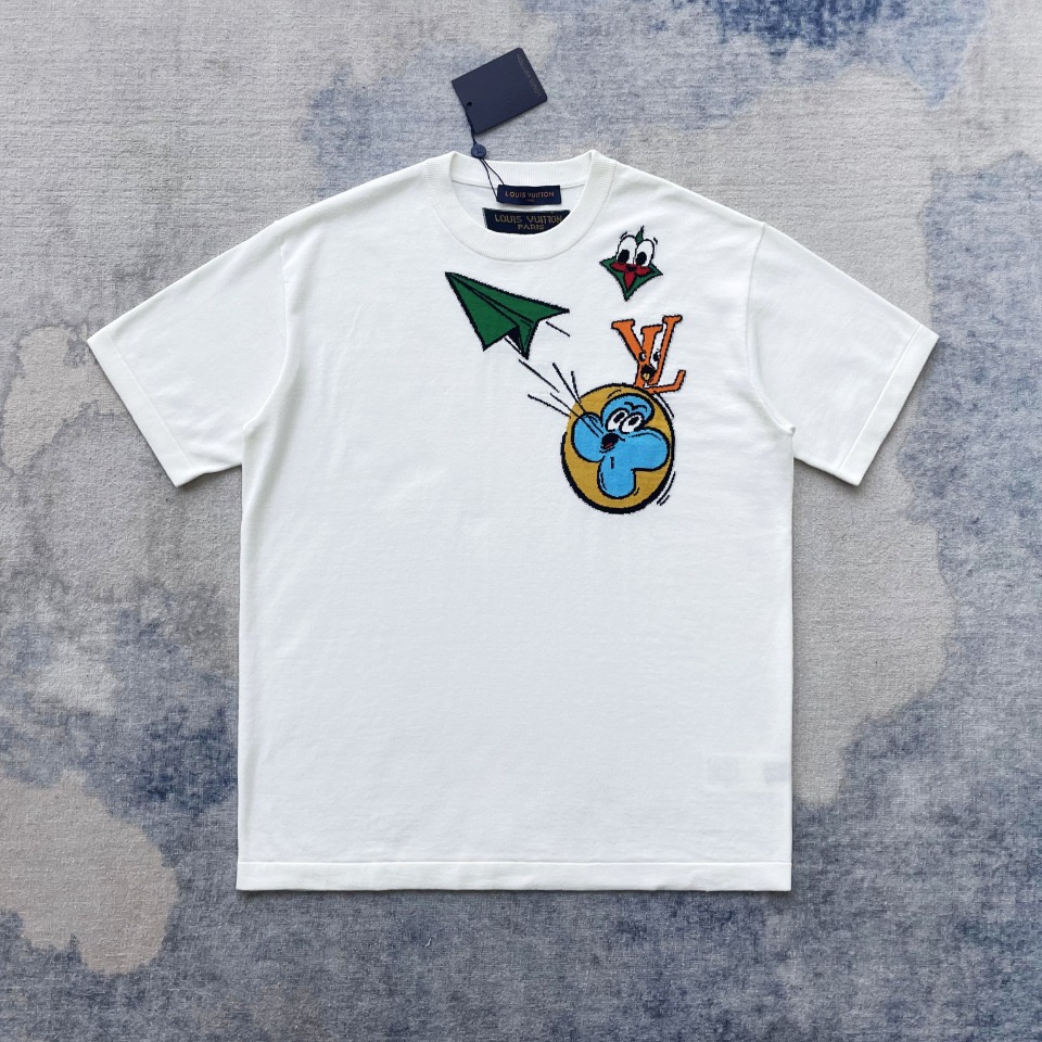Comic Paper Plane Knitted T-shirt