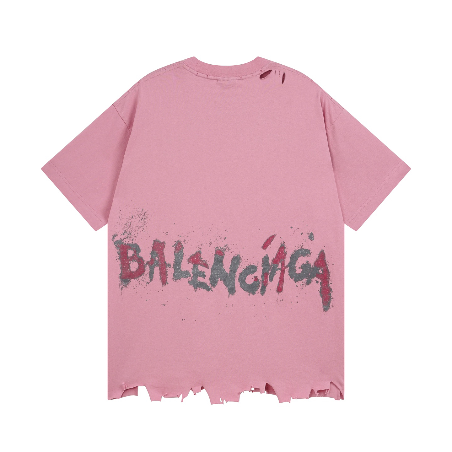 Colorful hand-painted distressed T-shirt