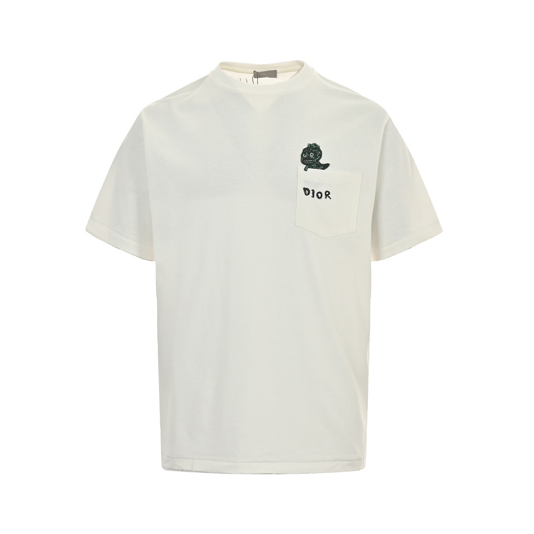 24SS Pocket Dinosaur Embroidery T-Shirt