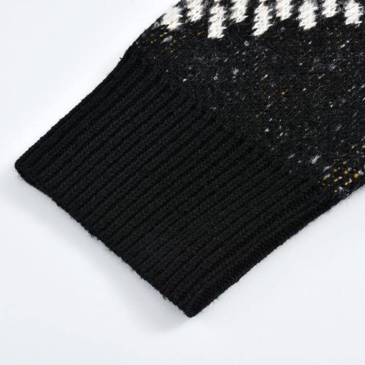 Cotton And Wool Blend Crew Neck Long Sleeve Sweater