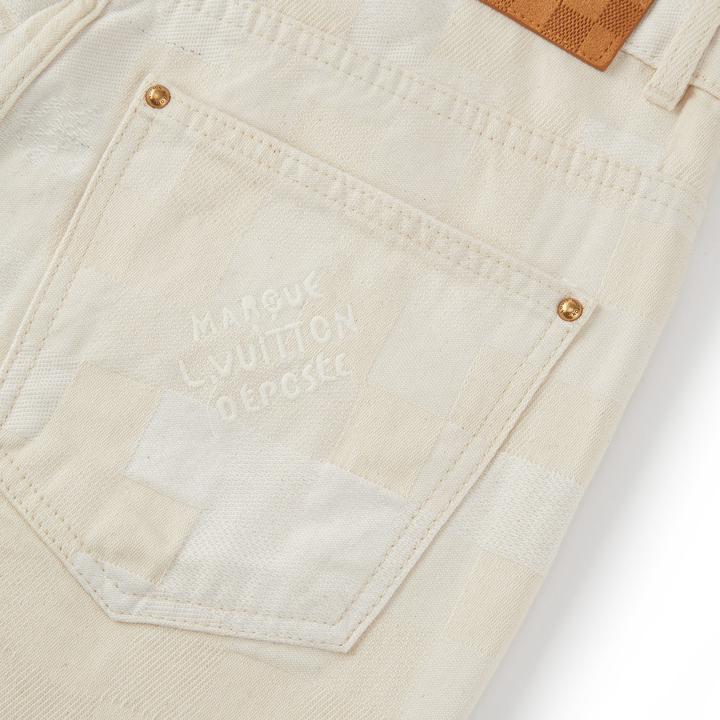 Light Checkerboard Denim Trousers