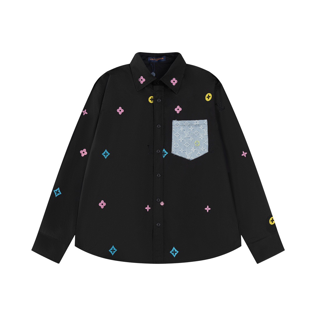 Pocket Patch Embroidered Shirt