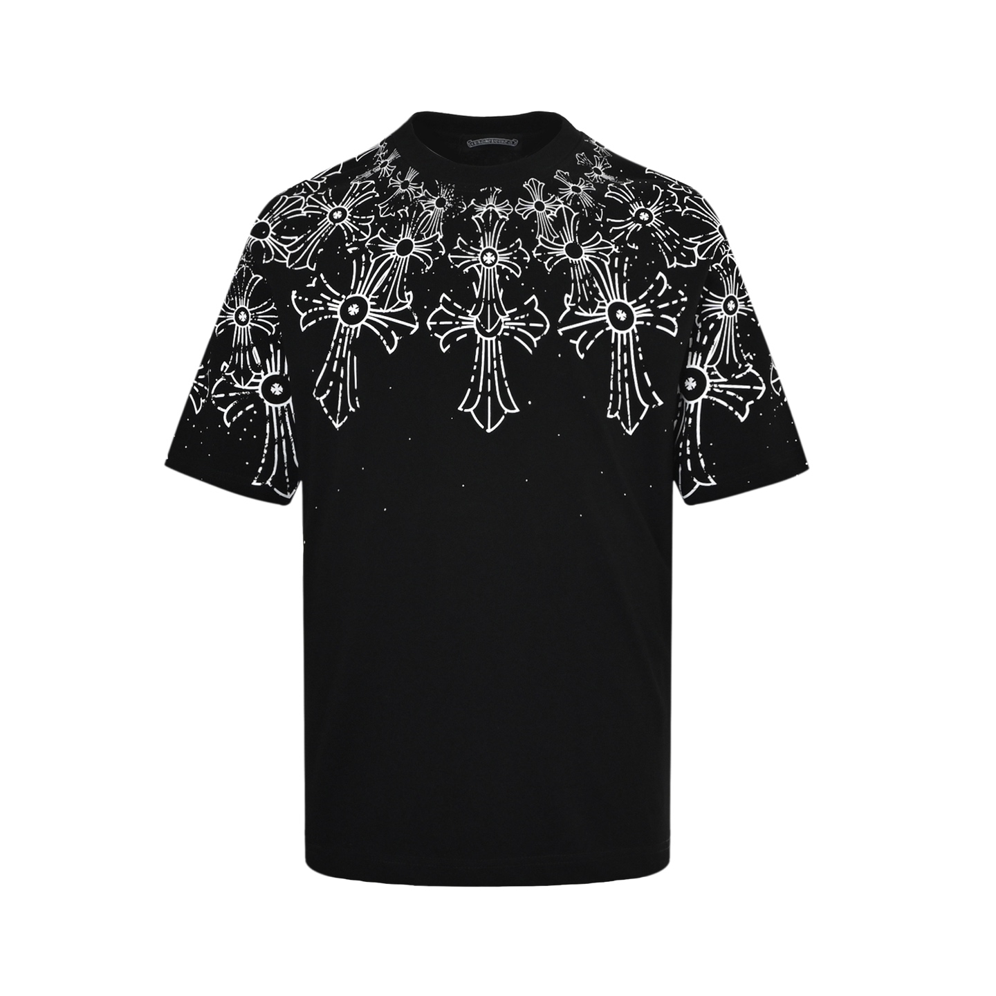 Gradient mottled cross T-shirt