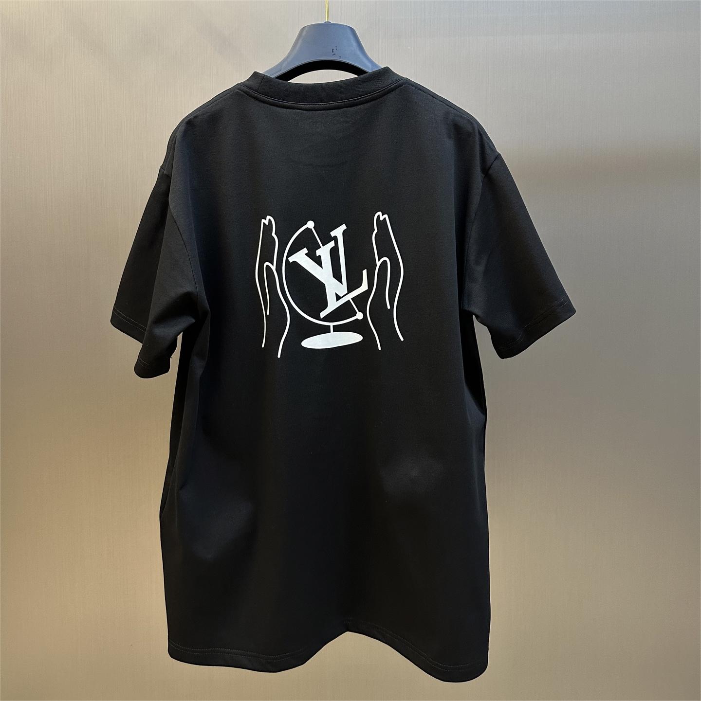 Lettering Printed Cotton Short Sleeves