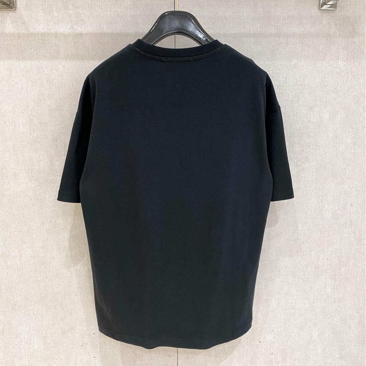 Printed cotton crew neck T-shirt