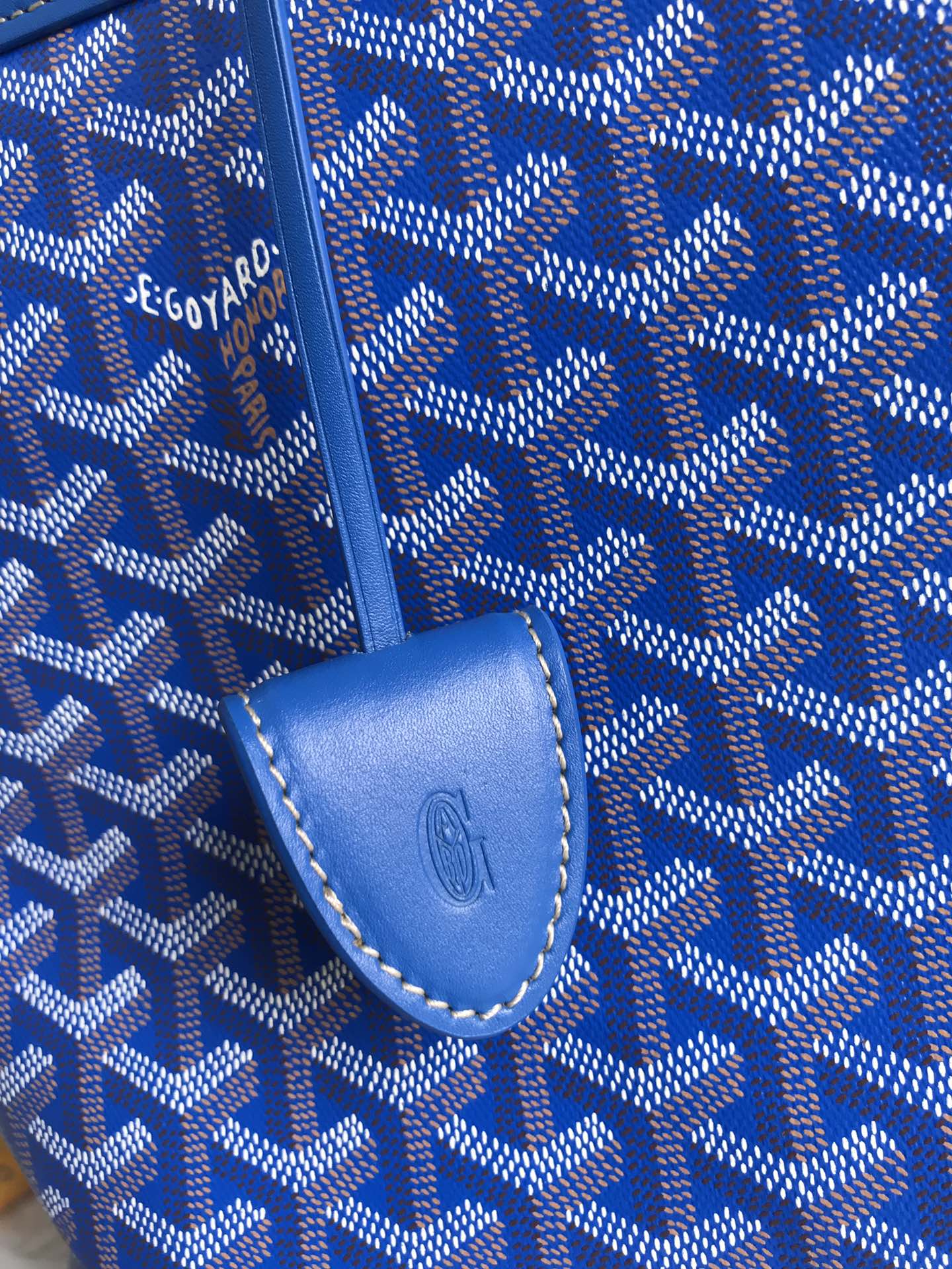 Blue Canvas And Calfskin Trim Bag