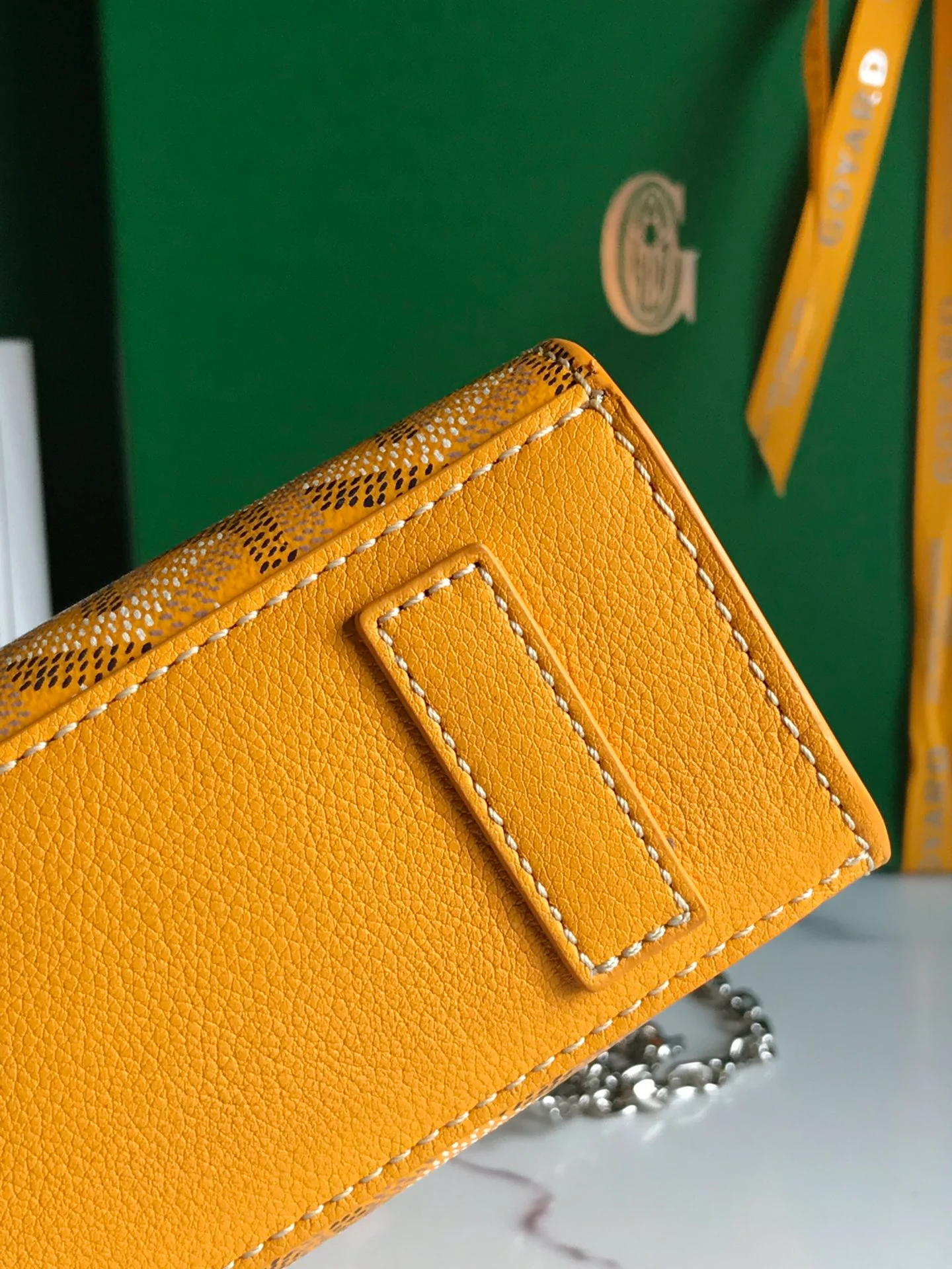 Yellow Calfskin Structured Mini Bag