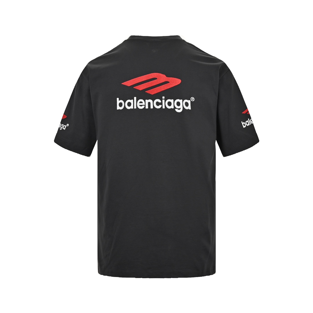 Embroidered lettering washed short-sleeved T-shirt