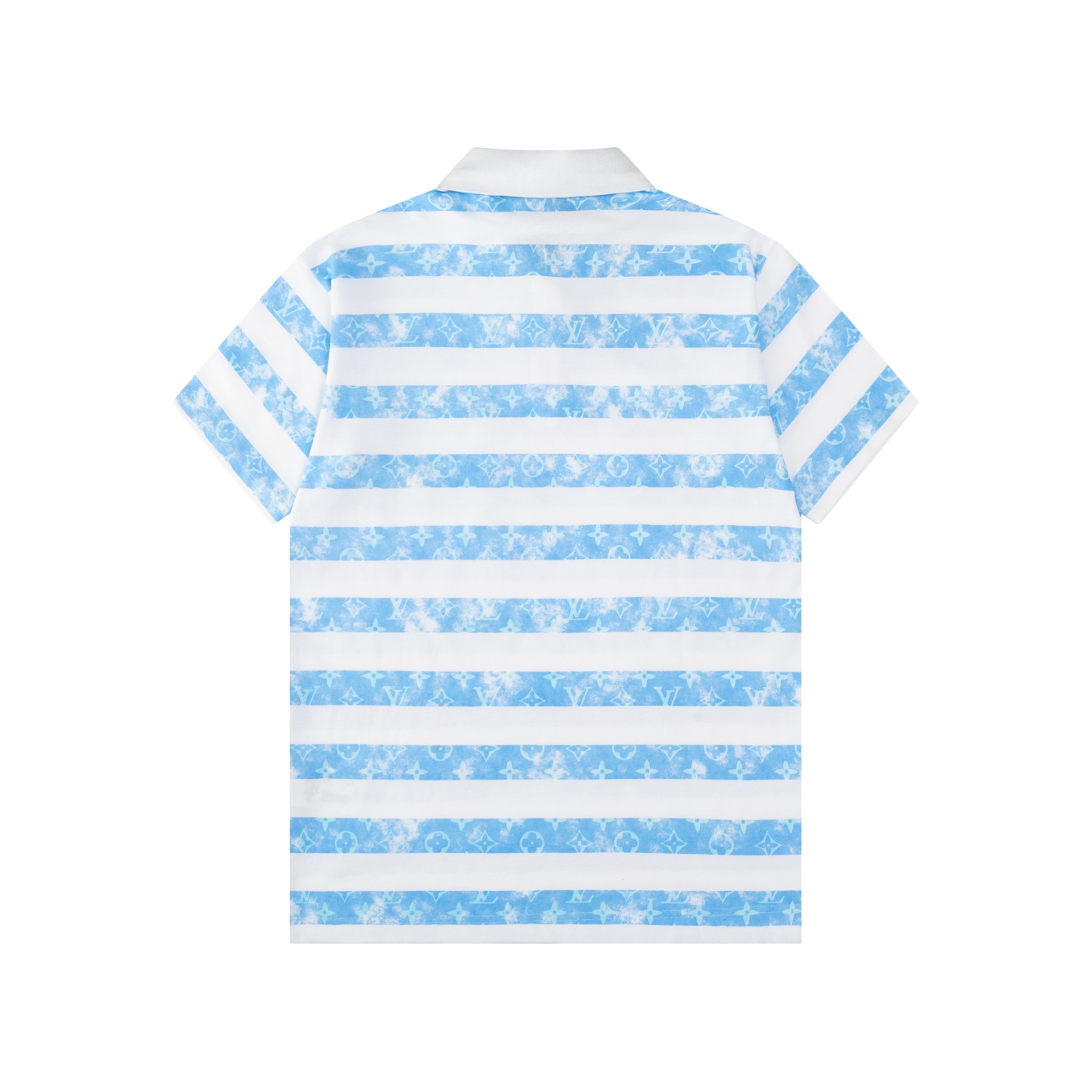 Blue and white striped Polo