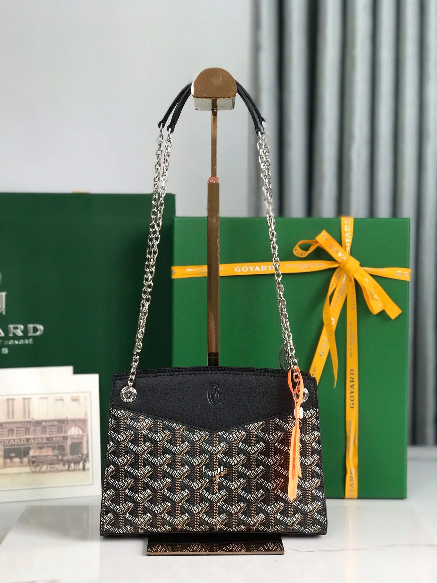 Black Calfskin Structured Mini Bag