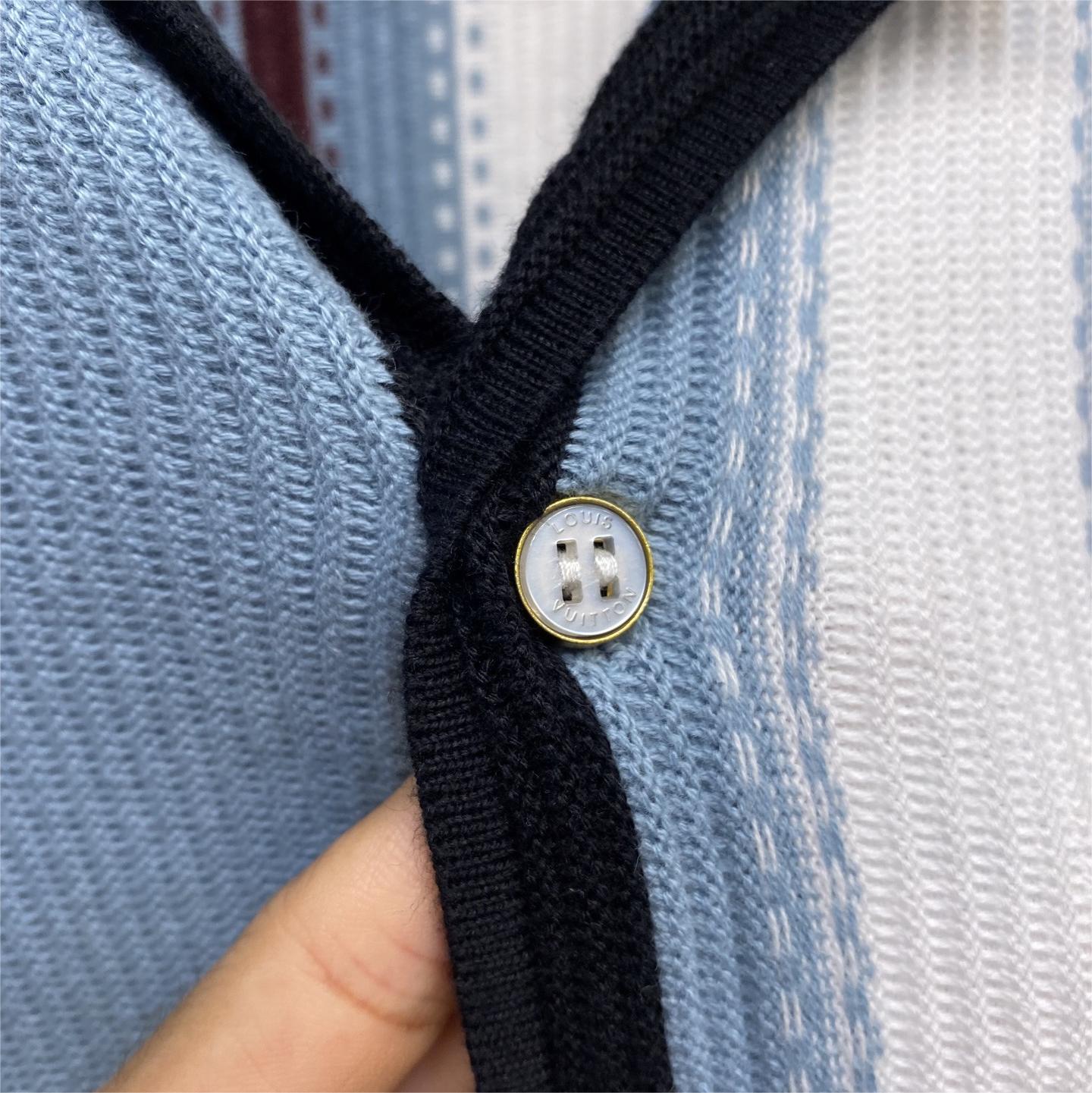 Striped Crochet Polo Shirt