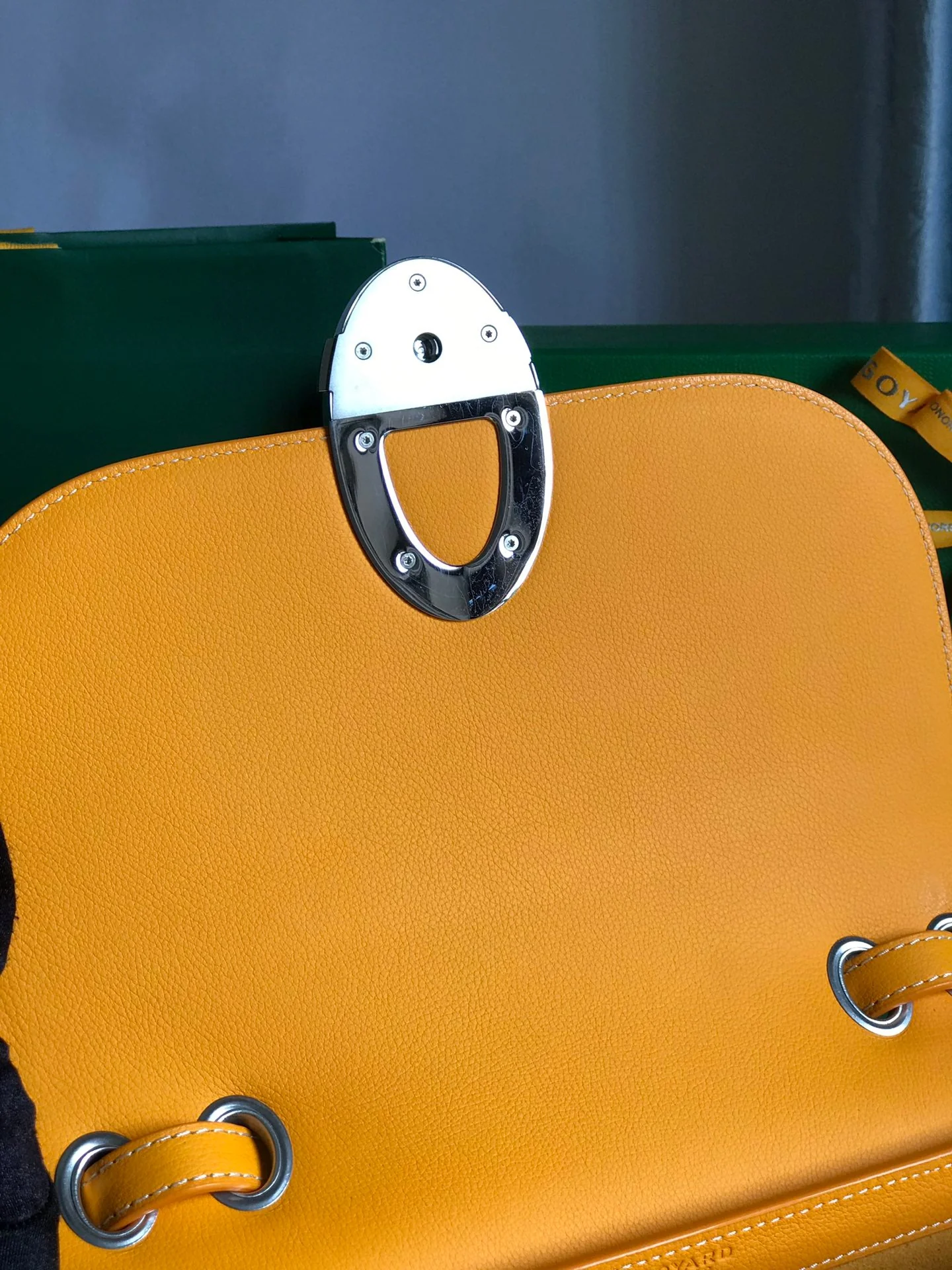 Yellow Calfskin Canvas Bag
