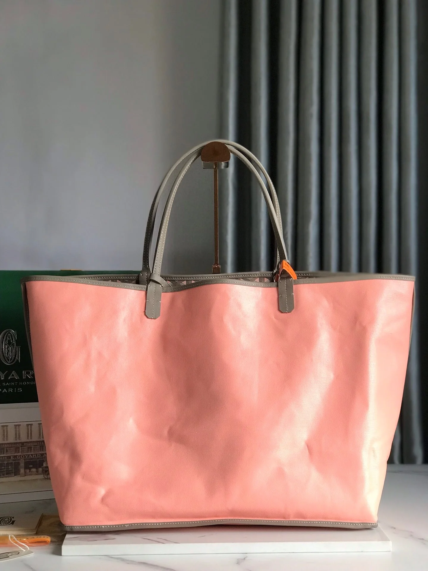 Grey and Pink Canvas Bag