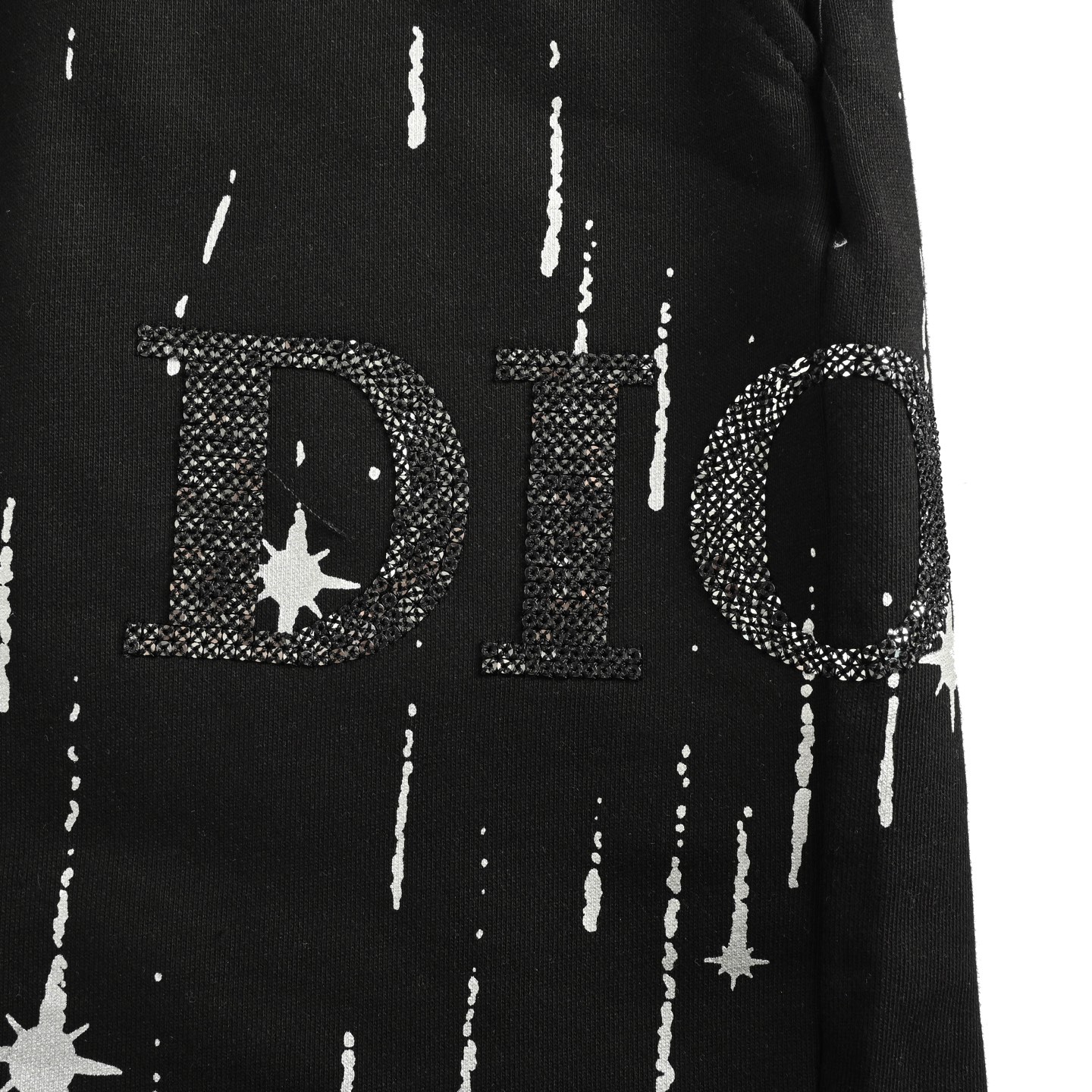 Embroidered lettering shooting star shorts