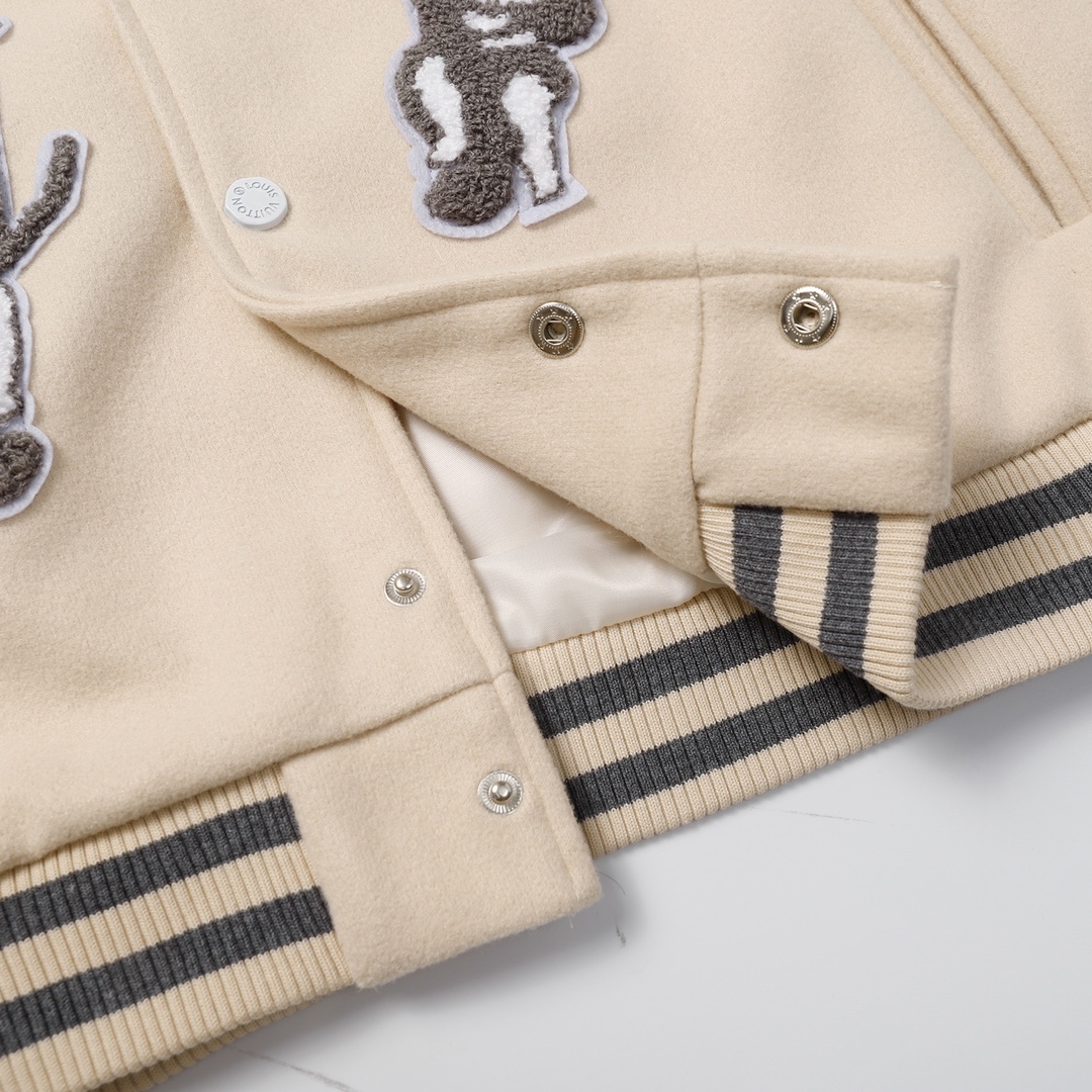 Bunny Cream Sport Bomber Jacket