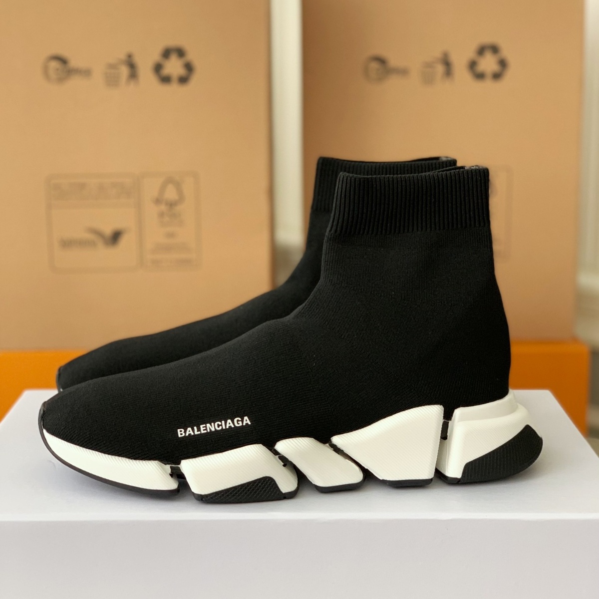 Sock sneakers boots full white