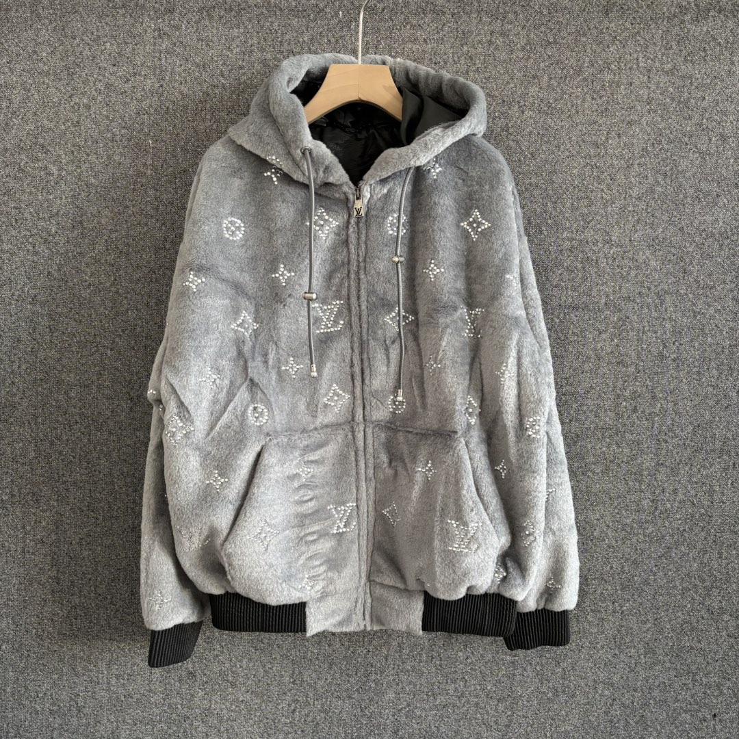 Men's Blended Plush Hooded Jacket